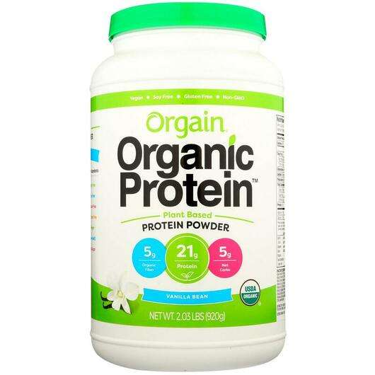 Organic Protein Plant Based Powder Sweet Vanilla Bean, Органічний Протеїн, 920 г