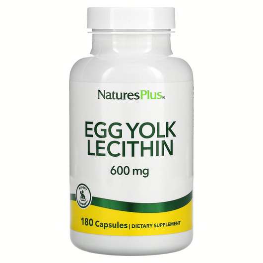 Основне фото товара Natures Plus, Egg Yolk Lecithin, Яєчний Лецитин 600 мг, 90 капсул
