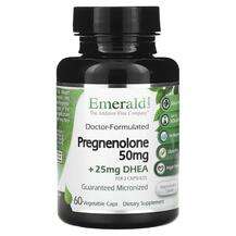 Emerald, Прегненолон, Pregnenolone + DHEA 25 mg, 60 капсул