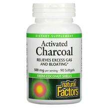 Natural Factors, Activated Charcoal 500 mg 90, Активоване вугі...