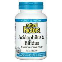 Natural Factors, Acidophilus & Bifidus 5 Billion, Лактобац...