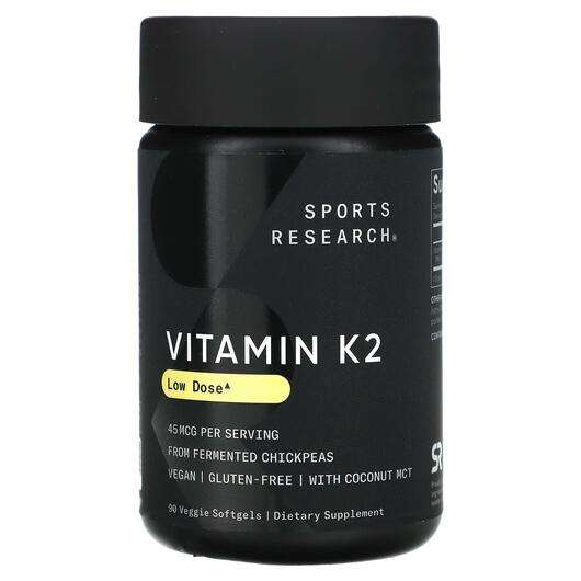 Основное фото товара Sports Research, Витамин K2, Vitamin K2 Low Dose 45 mcg, 90 ка...