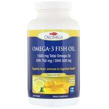 Oslomega, Norwegian Omega-3 Fish Oil Lemon Flavor, Омега-3, 18...