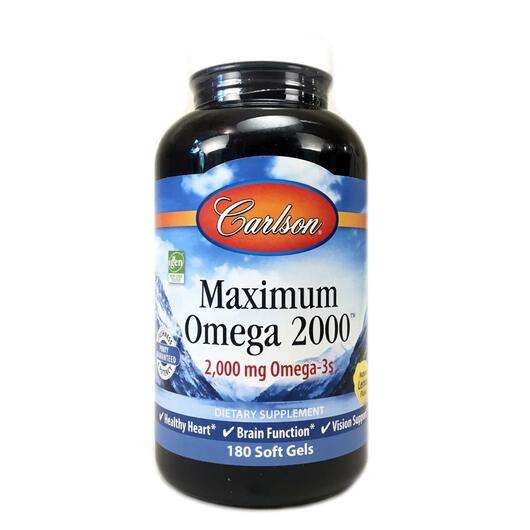 Основне фото товара Carlson, Maximum Omega 2000, Омега-3 2000 мг, 180 капсул