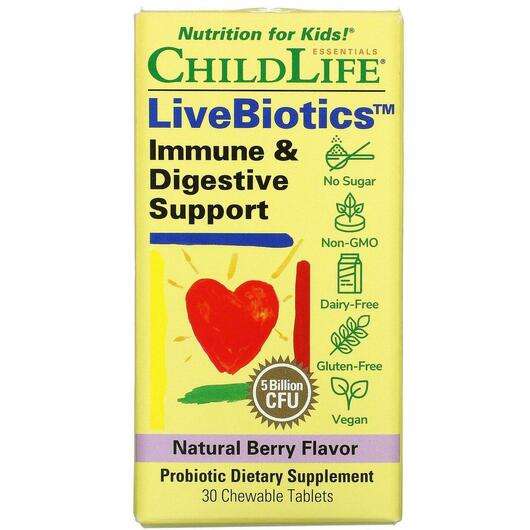 Основне фото товара ChildLife, LiveBiotics Immune & Digestive Support, Пробіот...