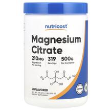 Магній Magnesium Citrate Unflavored 210 mg Nutricost