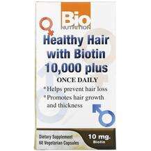 Bio Nutrition, Healthy Hair with Biotin 10000 Plus, Вітаміни д...
