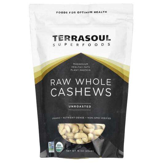 Основное фото товара Terrasoul Superfoods, Суперфуд, Raw Whole Cashews Unroasted, 4...