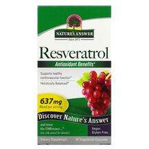 Nature's Answer, Resveratrol 637 mg, Ресвератрол 637 мг, 60 ка...