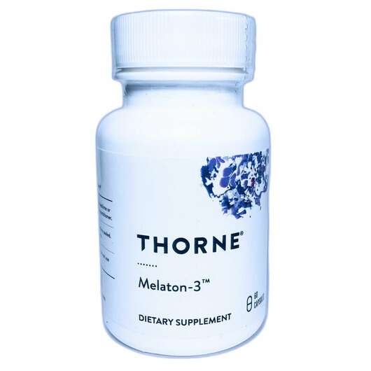 Основне фото товара Thorne, Melaton 3 mg, Мелатонін 3 мг, 60 капсул