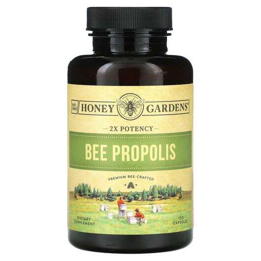 Основное фото товара Honey Gardens, Прополис, Bee Propolis 2X Potency, 120 капсул