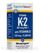Vitamin K2 100 mcg Mk7 with Vitamin D 125 mcg 5000 IU, Вітамін...