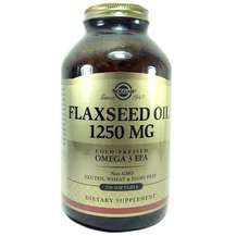 Solgar, Льняное масло 1250 мг, Flaxseed Oil 1250 mg, 250 капсул