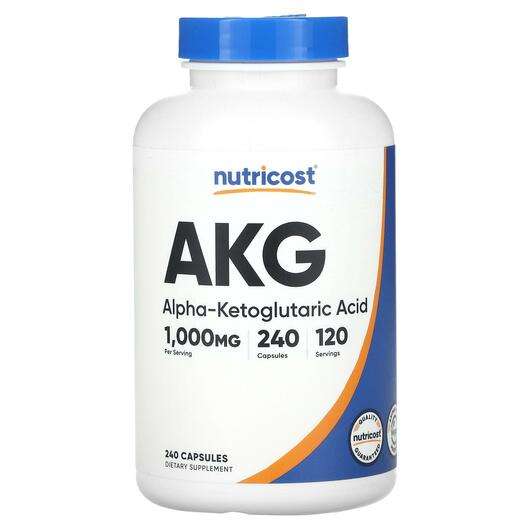 Основне фото товара Nutricost, AKG Alpha-Ketoglutaric Acid 1000 mg, Альфа кетоглут...