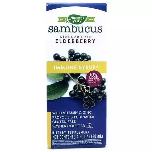 Основне фото товара Nature's Way, Sambucus Immune Elderberry Standardized, Сироп з...