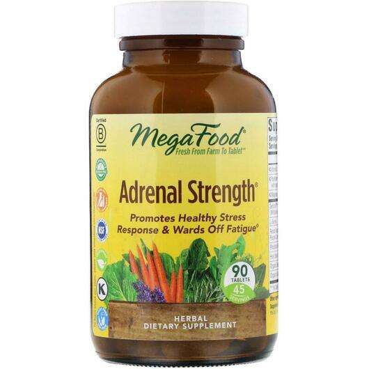 Основне фото товара Mega Food, Adrenal Strength, Підтримка наднирників, 90 таблеток