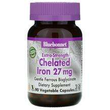 Bluebonnet, Chelated Iron 27 mg, Хелатне залізо 27 мг, 90 капсул