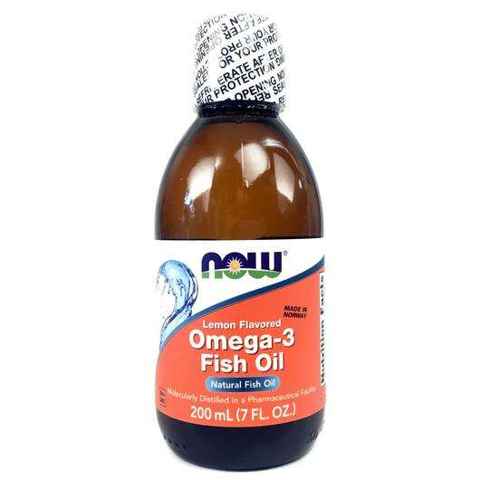 Основне фото товара Now, Omega-3 Fish Oil, Омега-3 Риб'ячий жир Лимон, 200 мл