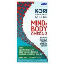 Kori, Pure Atlantic Krill Oil Mind & Body Omega-3, Олія Ан...