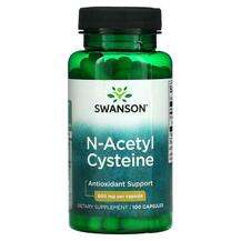 Swanson, N-ацетилцистеин 600 мг, N-Acetyl Cysteine, 100 капсул