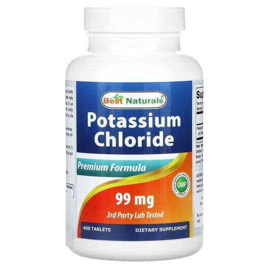 Основне фото товара Best Naturals, Potassium Chloride 99 mg, Калій, 400 таблеток