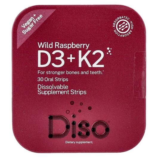 Основное фото товара Витамины D3 + K2, Vitamin D3 + K2 Wild Raspberry, 30 таблеток