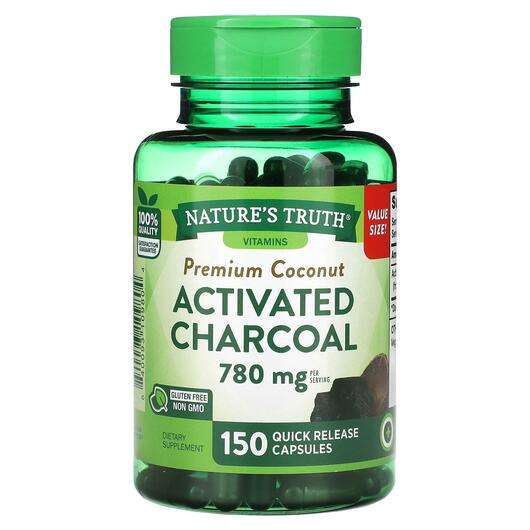 Основне фото товара Vitamins Premium Coconut Activated Charcoal 780 mg, Активоване...