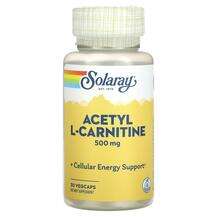 Solaray, Acetyl L-Carnitine 500 mg, L-Карнітин, 30 капсул