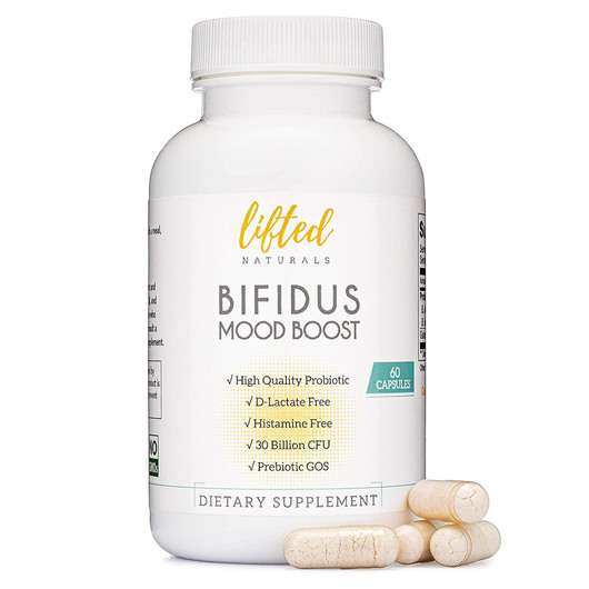Основное фото товара Lifted Naturals, Бифидобактерии, Bifidus Mood Boost, 60 капсул