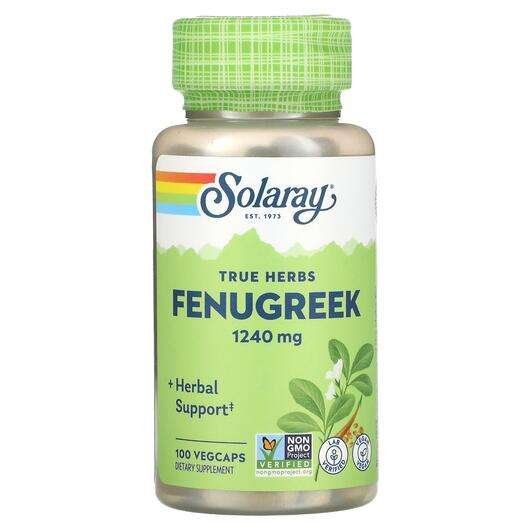 Основне фото товара Solaray, Organically Grown Fenugreek 620 mg, Фенугрек 620 мг, ...