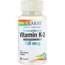 Solaray, Витамин K2 MK-7 150 мкг, Vitamin K-2 Menaquinone-7 15...