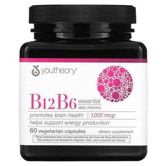 B12 B6 Essential Daily Vitamins 1000 mcg, Вітамін B12 Метилкобаламін, 60 капсул