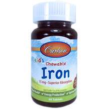 Carlson, Kid's Chewable Iron, Залізо 15 мг, 60 таблеток