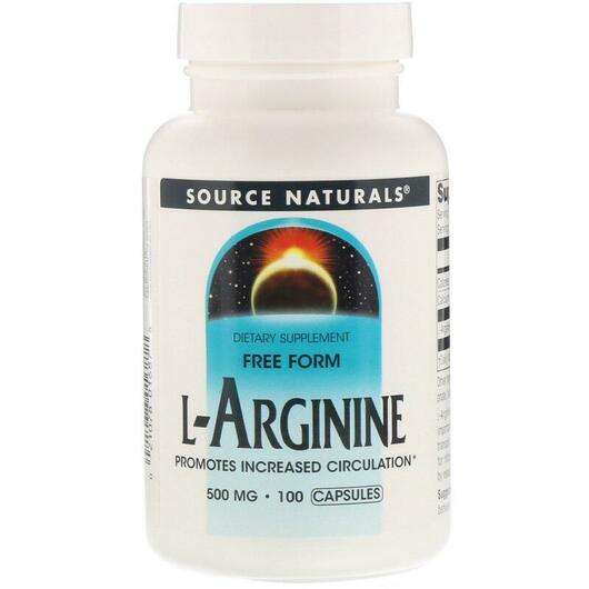 L-Arginine Free Form 500 mg 100, L-Аргінін у вільній формі 500 мг, 100 капсул