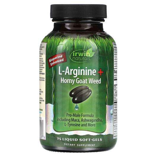 Основное фото товара Irwin Naturals, L-Аргинин, L-Arginine + Horny Goat Weed, 75 ка...