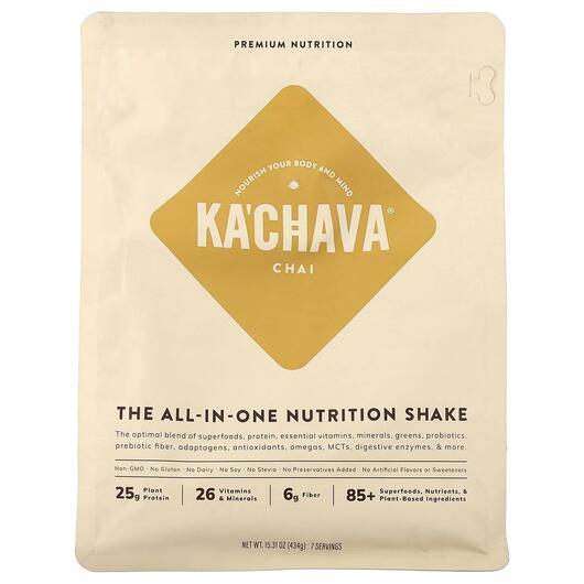 Основне фото товара KaChava, The All-In-One Nutrition Shake Chai, Замінник їжі, 434 г