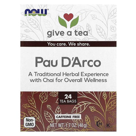 Основне фото товара Real Tea Pau D'Arco Caffeine-Free 24 Tea Bags, Органічний Ча