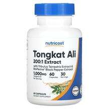 Nutricost, Тонгкат Али, Tongkat Ali 500 mg, 60 капсул