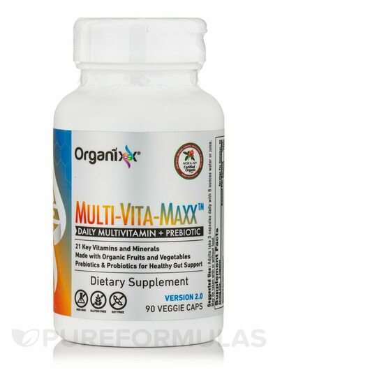 Основное фото товара Organixx, Пребиотики, Multi-Vita-Maxx Daily Multivitamin + Pre...