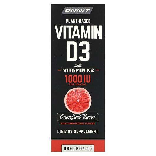 Основное фото товара Onnit, Витамин K2, Plant Based Vitamin D3 with Vitamin K2 Grap...