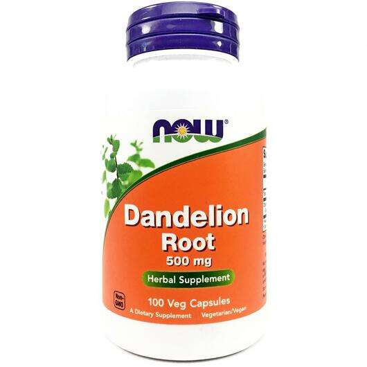 Основне фото товара Now, Dandelion Root, Корінь Кульбаби 500 мг, 100 капсул