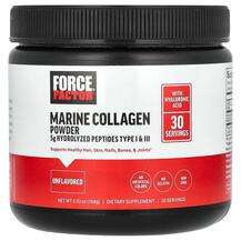 Force Factor, Marine Collagen Powder Unflavored, Колаген, 168 г