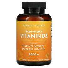 Viva Naturals, Vitamin D3 with Organic Coconut Oil, Вітамін D3...