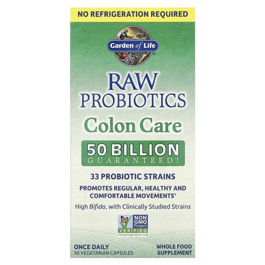 Основне фото товара RAW Probiotics Colon Care, Підтримка кишківника, 30 капсул