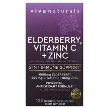 Viva Naturals, Elderberry Vitamin C + Zinc, Бузина з Цинком, 1...
