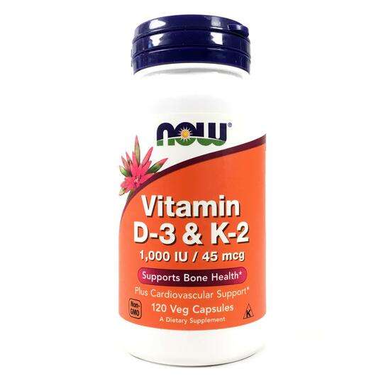 Vitamin D3 & K2 1000 IU, Вітамін D3 и K2 45 мкг, 120 капсул