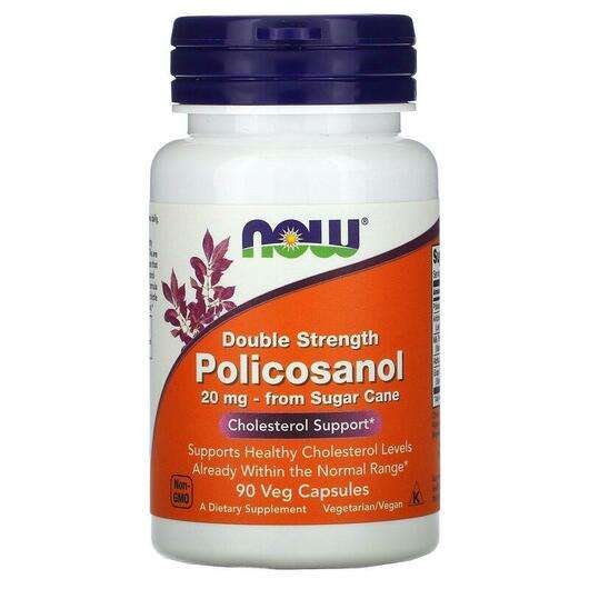 Основне фото товара Now, Policosanol 20 mg Double, Полікосанол 20 мг, 90 капсул