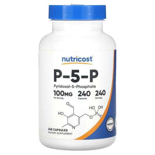 Основне фото товара Nutricost, P-5-P 100 mg, Піридоксал-5-фосфат, 240 капсул