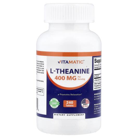 Основне фото товара Vitamatic, L-Theanine, L-Теанін, 240 таблеток