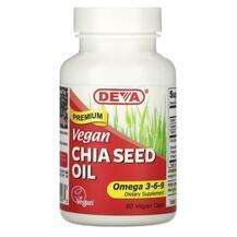 Deva, Веганское Масло Чиа, Vegan Chia Seed Oil, 90 капсул